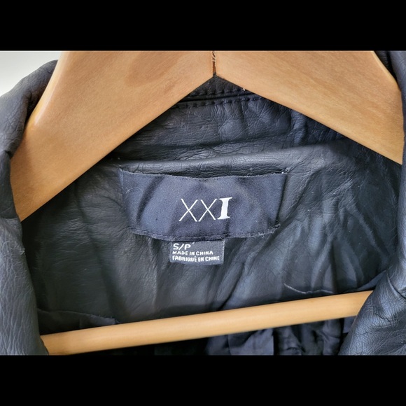 Faux Leather Jacket Crinkled Leather Black Small S - Picture 4 of 4